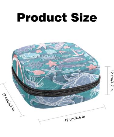 Women s Travel Storage Bag | Large Capacity Menstrual Cup & Makeup Organizer - Fun Crab Octopus & Anchor Patterns - Buy Online on GoSupps.com