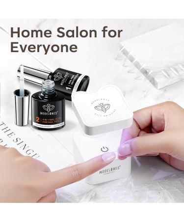 Modelones Nail Tips & Glue Gel Kit - 500 Pieces Mini UV Lamp Gel Nail Extension Set Transparent Color - Perfect Nail Art Gift - Buy Online on GoSupps.com
