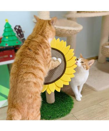 Sunflower Cat Scratching Post - Interactive Sisal Scratcher Board for Kitten & Cat | 18x12 Inch - Buy Online on GoSupps.com