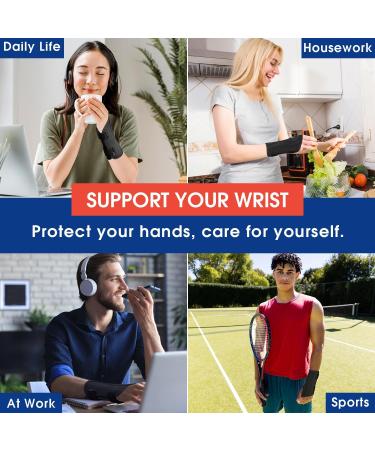 Wrist Brace with Metal Wrist Splint Carpal Tunnel Wrist Brace for Night Sleep Adjustable Wrist Support Men Women for Tendonitis Arthritis Pain Relief - Left Hand Small Fit Wrist 5.1-6.9 inch Left Hand-black Small - Buy Online on GoSupps.com