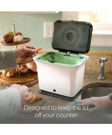 Full Circle Fresh Air Kitchen Compost Bin - Odor-Free Black & White - Buy Online on GoSupps.com