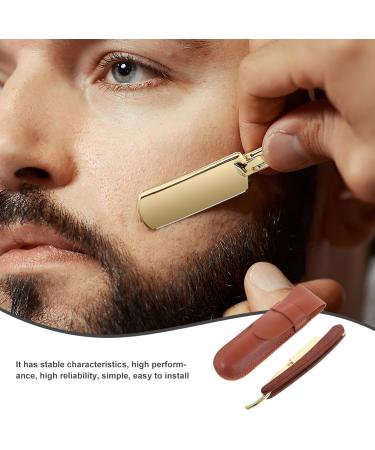 EXCEART Vintage Metal Razor - Steel Folding Edge Mustache Shaper with Wooden Handle for Home Salon - Buy Online on GoSupps.com