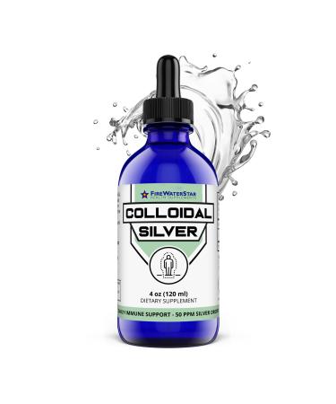 Colloidal Silver - 4oz - 60 Servings (2 Month Supply) - Clear Silver - 50ppm - 99.99% Pure Silver - Daily Immune Support Dropper