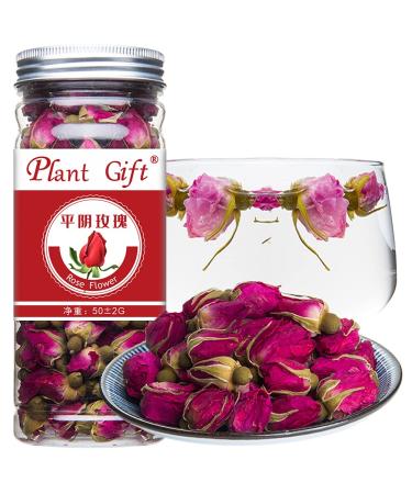 Plant Gift Rose Buds Tea 50G/1.76oz For Beauty Premium 100% Organic Intact Rose Tea Herbal Tea with Rich aroma Relieve Anxiety& Promote Metabolism Caffeine-Free