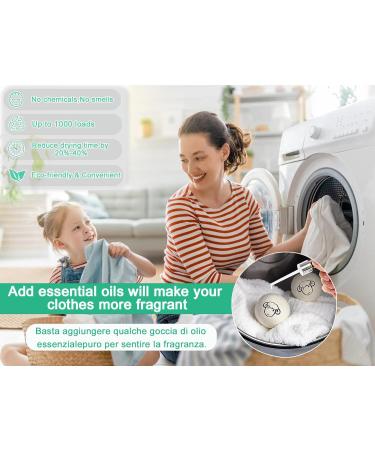 XXL Wool Dryer Balls - Natural & Reusable | 100% New Zealand | 8 Balls + Essential Oils | Shorten Drying Time & Softens Fabrics - Buy Online on GoSupps.com