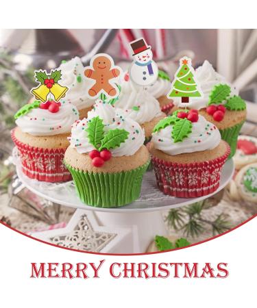 30PCS Christmas Cake Topper Set - Merry Christmas & Happy Birthday Party Themes - Santa, Gingerbread Man, Snowflake Decorations for Banquet Baking Desserts - Buy Online on GoSupps.com