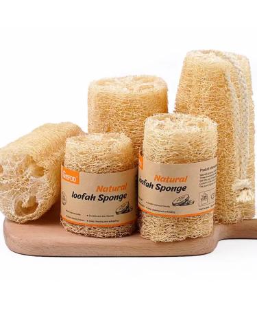 Premium Natural Loofah Sponge Set - Exfoliating Shower and Bath Sponges for a Spa-Like Experience