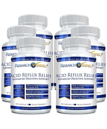 Research Verified Acid Reflux Relief - Soothe GI Problems - Melatonin 5-HTP Marshmallow Root - 360 Capsules - Vegan