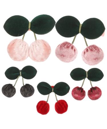 Beaupretty Three-Dimensional Cherry Barrettes kid hair fancy bobby decorative hair clip blue hair bow hair ornament girls hair clips black bow girl hairpins issue card child Iron Hair