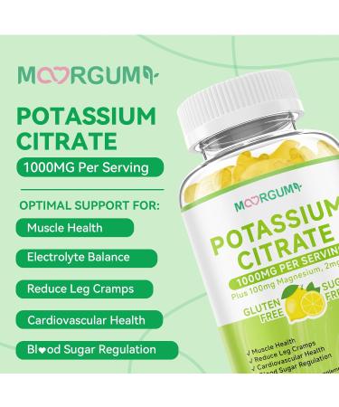 Potassium Citrate 1000mg Gummies Potassium Supplement for Adults Women and Men with Magnesium Vitamin B6 Chewable Supplements Support Electrolyte Balance Leg Cramps & Muscle Health 60 Count 60 Count (Pack of 1) - Buy Online on GoSupps.com