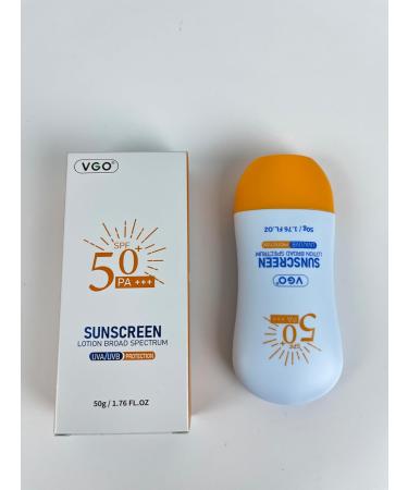 VGO Sunscreen for Face SPF 50 | Hydrating Oil-Free Travel Size Sunscreen | UVA & UVB Protection - 1.76 oz - Buy Online on GoSupps.com