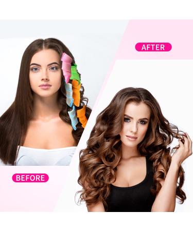 30 Pcs Spiral Hair Curlers Styling Kit - No Heat, Heatless Curls - 17.7 Inch (Assorted Colors) - Buy Online on GoSupps.com