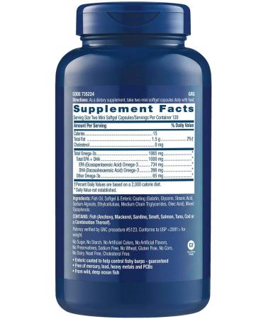 GNC Triple Strength Fish Oil Mini's | Omega-3 Heart, Brain, Joint & Eye Support | Triglyceride EPA & DHA | Non-GMO, Gluten Free | 240 Mini Softgels - Buy Online on GoSupps.com