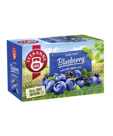 Teekanne Blueberry and Blackberry All Natural Real Fruit Tea Infusion Sunny Sweet 20 Teabags - Buy Online on GoSupps.com