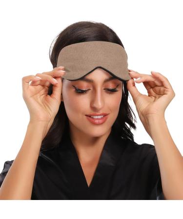 Haskirky Light Blocking Eye Mask - Adjustable & Breathable for Deep Sleep on Business Trips - Pure Brown - Buy Online on GoSupps.com