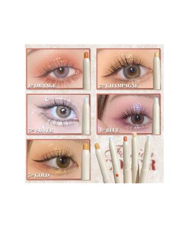 Waterproof High-Gloss Eye Shadow Pen Eyeshadow Stick Shimmer Eyeshadow Pencil Ultra Pigmented and Long Lasting Cream Eye Shadow Pen - (5PC)
