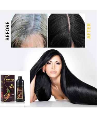 500ml shampoo for black hair instant hair shampoo hair color shampoo for gray hair natural 3in1 hair color shampoo for men and women 2 - Buy Online on GoSupps.com