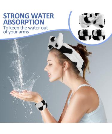 WLLHYF 3pcs Spa Headband & Wristbands Set - Makeup & Skincare Accessories for Women Girls (Black+White) - Buy Online on GoSupps.com