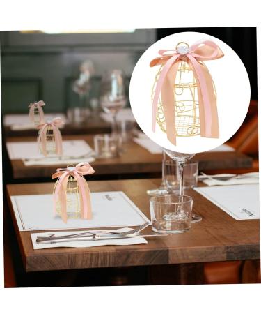 COOLHIYA Bird Cage 2pcs Box Bell Creative Treats Birdcage Wedding Sweets Birthday for Party Shaped Golden 8.3X6.7CM - Buy Online on GoSupps.com