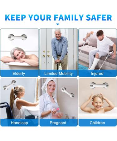 Suction Bathroom Grab Rails Shower Handle Support Grab Handle Portable Mobility Aids Safety Handle for Children Elderly Injury and Disability Aids (2Pack) - Buy Online on GoSupps.com