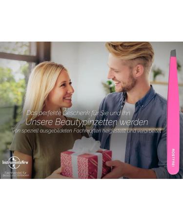 Buy Pink Cosmetic Eyebrow Tweezers - 10 cm with 2 mm Plucking Surface | Perfect for Precision Grooming | International Shipping - Buy Online on GoSupps.com