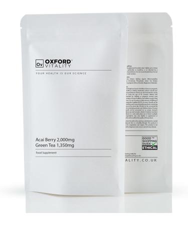 Acai Berry 2000mg & Green Tea 1350mg Tablets - Catechins & ECGCs - Oxford Vitality 500 Count - Buy Online on GoSupps.com
