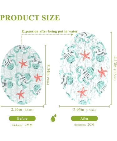 3-Pack Cleaning Kitchen Sponges Oval Octopus Star Green Kitchen Cellulose Dishwashing Wood Pulp Cotton - Buy Online on GoSupps.com