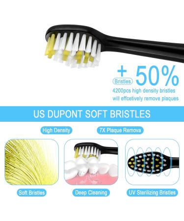Callysonic Replacement Toothbrush Heads | Compatible with H31/H49 | Standard Plug-in Brushes - 4 Black/White Set | International Shipping Available - Buy Online on GoSupps.com