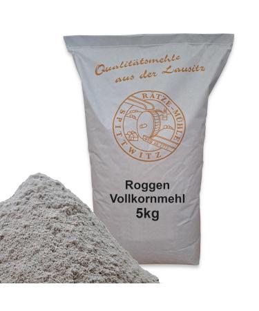 Mills wholemeal rye flour 5kg fresh from the R tze mill in the best quality 100% regional and natural 5-kg 5 kg (1 pack)