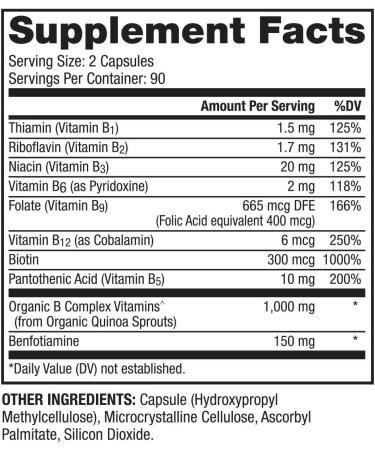 Dr. Mercola Vitamin B Complex with Benfotiamine â€“ 180 Capsules for Energy & Wellness - Buy Online on GoSupps.com