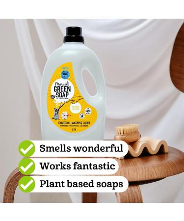 Marcel's Green Soap Laundry Detergent Cotton & Vanilla 3L - Palm Oil Free, Eco-Friendly, Vegan & Biodegradable - Buy Online on GoSupps.com