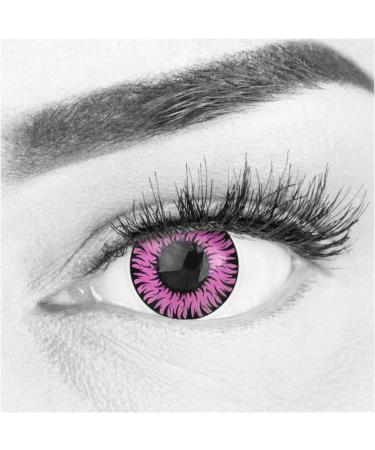 Buy Pink Anime Werewolf Circle Contact Lenses | Opaque Intense Colors for Halloween & Cosplay | Free Lens Containers Included - Buy Online on GoSupps.com