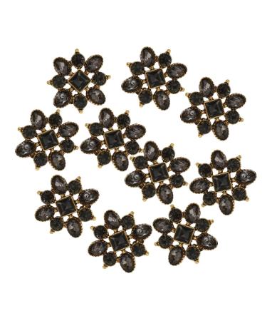 NOLITOY 10pcs Jewelry Accessories Wedding Items Key Pin Kit Diy Brooch Rhinestone Decors Clothing Snapshot Black 2.2X2.2X0.3CM