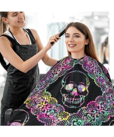 Visesunny Skull Pattern Barber Cape - Anti-Static Water-Resistant Hair Cutting Apron for Salon & Home Use - Buy Online on GoSupps.com