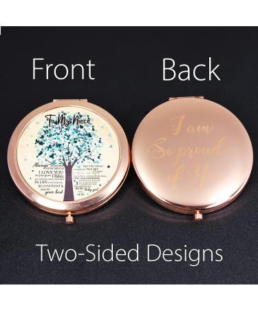 Wailozco Personalized Rose Gold Compact Mirror - Unique Gift for Niece from Mom - Meaningful Niece Graduation Birthday Present - Buy Online on GoSupps.com