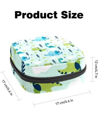 Cute Dinosaur Period Pouch - Tampon & Sanitary Napkin Holder for Purse - Teen Girls First Period Gift - Multicolored Organizer - Buy Online on GoSupps.com