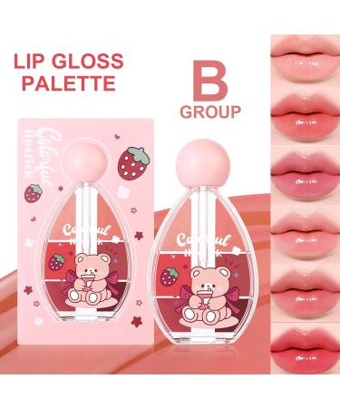 Lip Gloss Palette 6 Color Moisturizing Shiny Lip Balm Waterproof Moisturizing Makeup Lip Gloss for Women Cosmetics Home Dating Formal Occasions - Buy Online on GoSupps.com