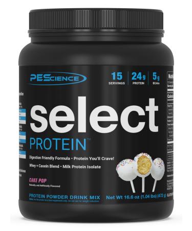 PEScience Select Protein Powder, Whey and Casein Blend, Clean Protein Powder for Women and Men, Low Calorie, Low Carb, Keto Friendly, Gluten Free - Cake Pop - 15 Servings