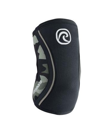 Rehband elbow bandage made of 5mm SBR/Neopren elbow Sleeve for strength sport anatomical design slipproof & tight -fitting for women & men XS Camo - 1 piece