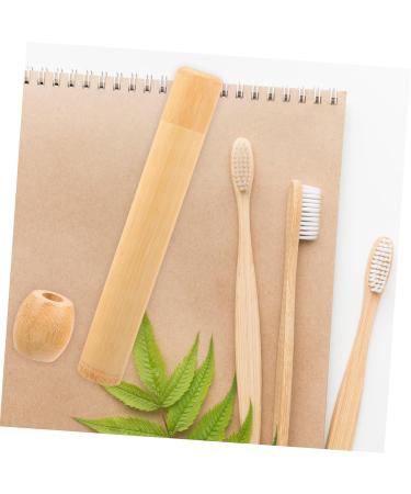 Eco-Friendly Bamboo Toothbrush Holder - Travel & Desktop Organizer Cylinder Toothbrush Rack - Buy Online on GoSupps.com