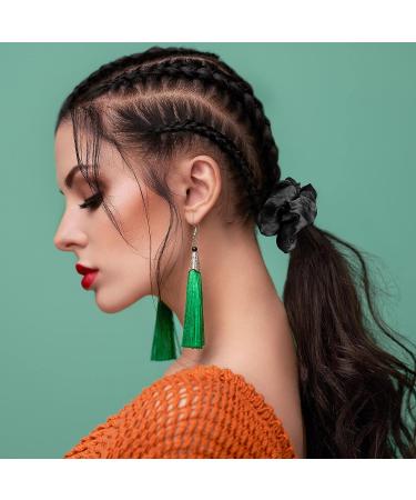 80-Piece Black Silk Hair Scrunchies Set for Women - Elastic Satin Hair Ties & Ponytail Holders - Vintage Hair Accessories for Girls - Buy Online on GoSupps.com