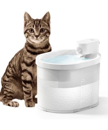 uahpet Wireless & Battery Operated Cat Water Fountain, Automatic Pet Water Fountain 67oz/2L Ultra Quiet Cat Water Dispenser for Cats and Small Dogs(1/3/6pcs Filters) Fountain+1pcs Filter