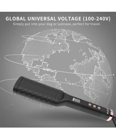 Ionic Straightening Brush with Anti-Scald Technology - Fast Heating, Frizz Control - Dual Voltage Hair Straightener for Home & Travel - Buy Online on GoSupps.com