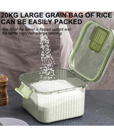 Sions Fully Transparent Rice Dispenser Grain Rice Storage Jar with Sealing Lid Large-Capacity Kitchen Airtight Storage Box Wide-Mouth Sealed Jar with Time Scale Green 17 * 24.2cm Green 17*24.2cm - Buy Online on GoSupps.com