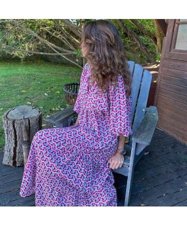 Women Casual Loose Swiss Dot Dress Smocked Short Sleeve Maxi Long Vacation Beach Flowy Swing Sun Dresses 562-zayeh-a-1 L - Buy Online on GoSupps.com