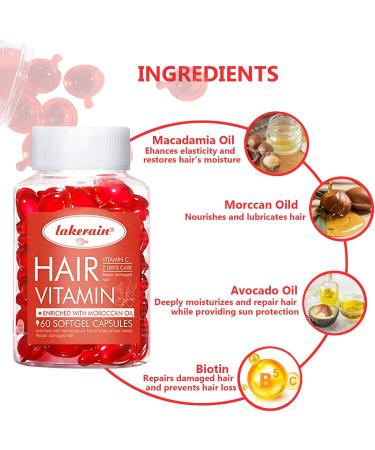 Hair Treatment Serum 60 Moroccan Oil Vitamin Capsules Restores Dry Frizzy Hair Leave-In Conditioner for Hair Repair - Buy Online on GoSupps.com