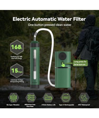 Buy GVDV Portable Outdoor Water Filter - 2000L Capacity 0.01 Micron 99.99% Contamination Removal for Camping & Hiking - Ideal Survival Water Filter for Emergencies - Buy Online on GoSupps.com