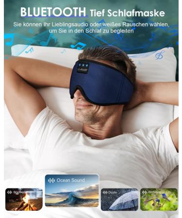 LC-Dolida Silk Sleep Mask for Side Sleepers - 100% Light-Blocking Bluetooth Eye Mask with Headphones for Travel Naps Yoga & Meditation | Ice Mask Blue - Buy Online on GoSupps.com