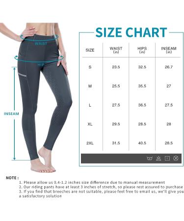 SPOEAR Women's Full Seat Equestrian Riding Pants - Grey Small | Silicone Pockets Horseback Riding Tights - Buy Online on GoSupps.com