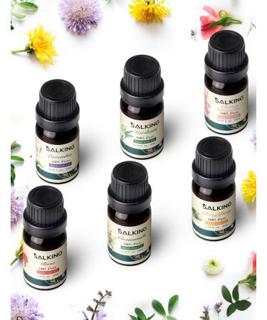 SALKING 100% Pure Essential Oils Gift Set 6 x 10ml - Lavender, Rose, Cherry Blossom, Ylang Ylang, Gardenia, Chamomile - Aromatherapy Therapeutic Grade Scented Oils for Oil Diffusers - Buy Online on GoSupps.com